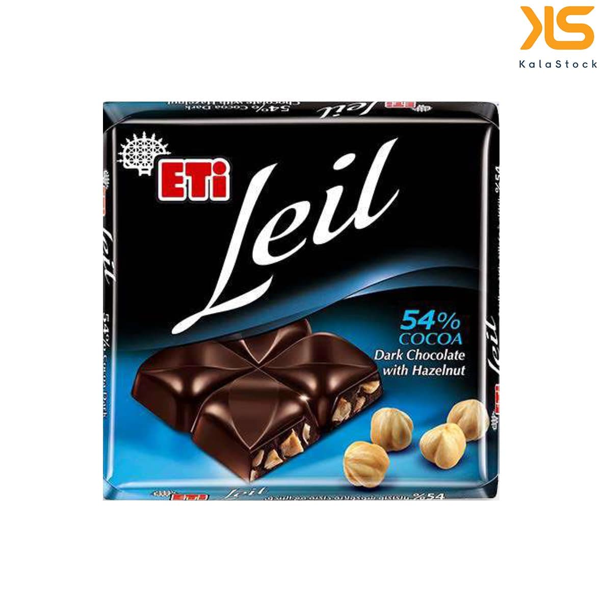 شکلات تلخ تخته ای اتی ETI مدل Leil با مغز فندق وزن 60 گرم — تصویر ۲