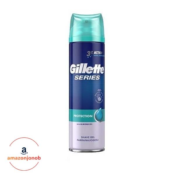 ژل اصلاح ژیلت GILLETTE اصل اروپا 3X Action مدل Protection حجم 200 میلی لیتر — تصویر ۳