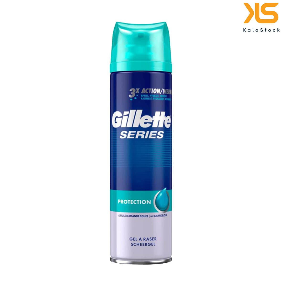 ژل اصلاح ژیلت GILLETTE اصل اروپا 3X Action مدل Protection حجم 200 میلی لیتر — تصویر ۴