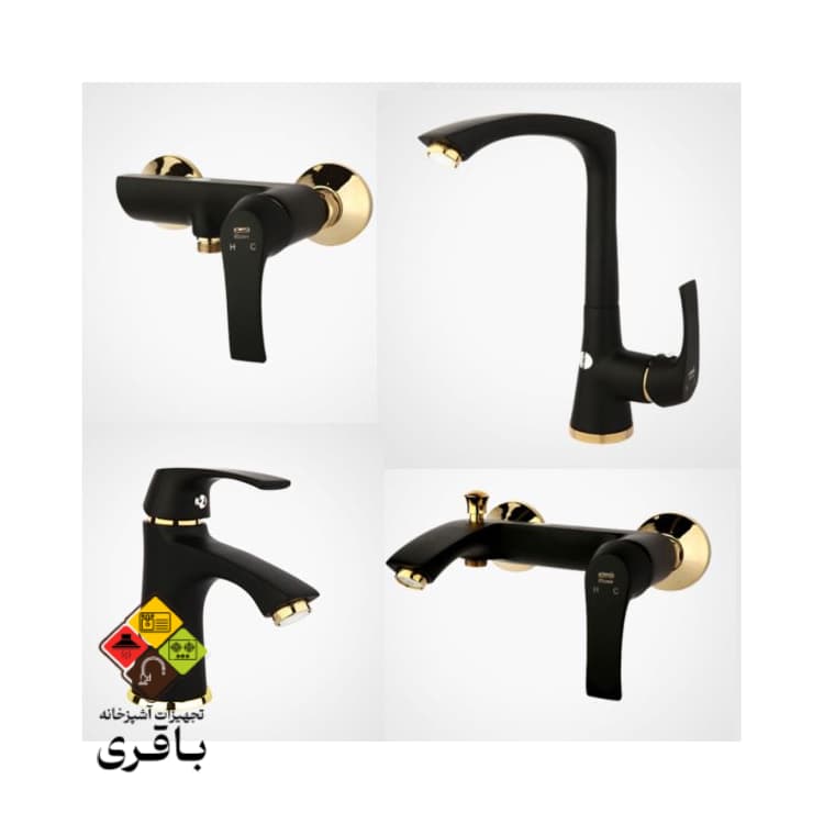 ست شیرآلات راسان مدل لوتوس مشکی