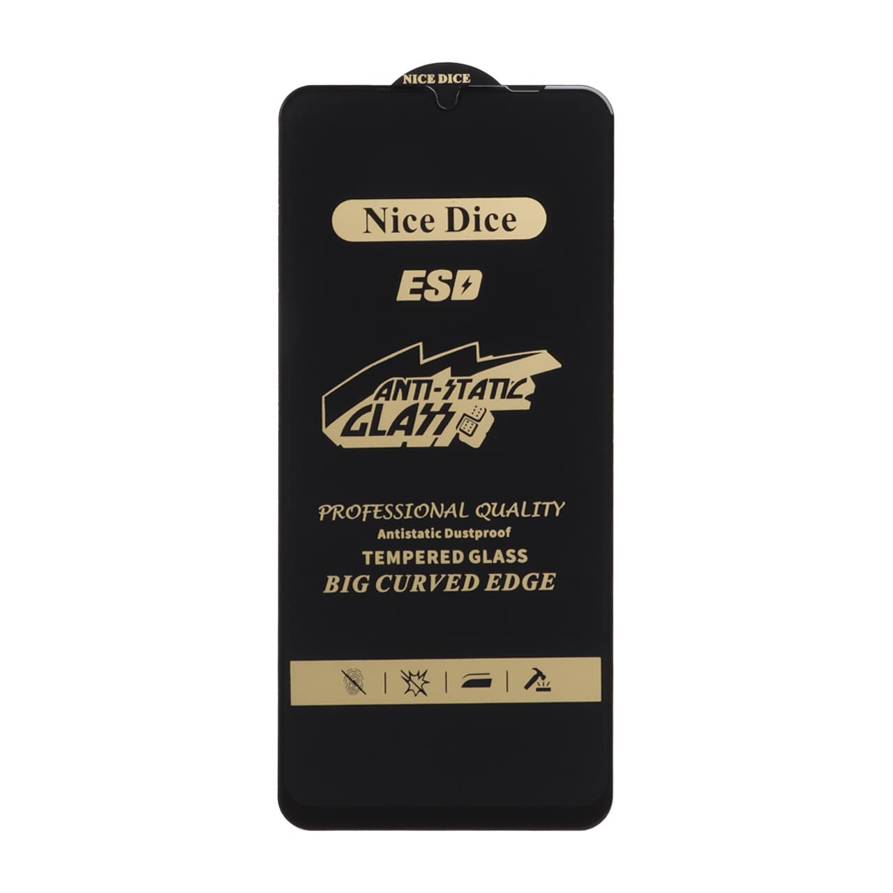 محافظ صفحه نمایش شیشه ای Full Cover ESD Anti Static – Nice Dice مدل Samsung Galaxy A07 / A06 / A05 / Xiaomi Redmi 13C / Poco C65 / Poco M6 5G / Honor X7 / X7A / Realme C51 / Realme C53 (بدون پک)