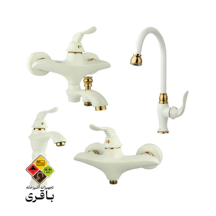 ست شیرآلات راسان مدل پریمو شیری طلایی — تصویر ۲