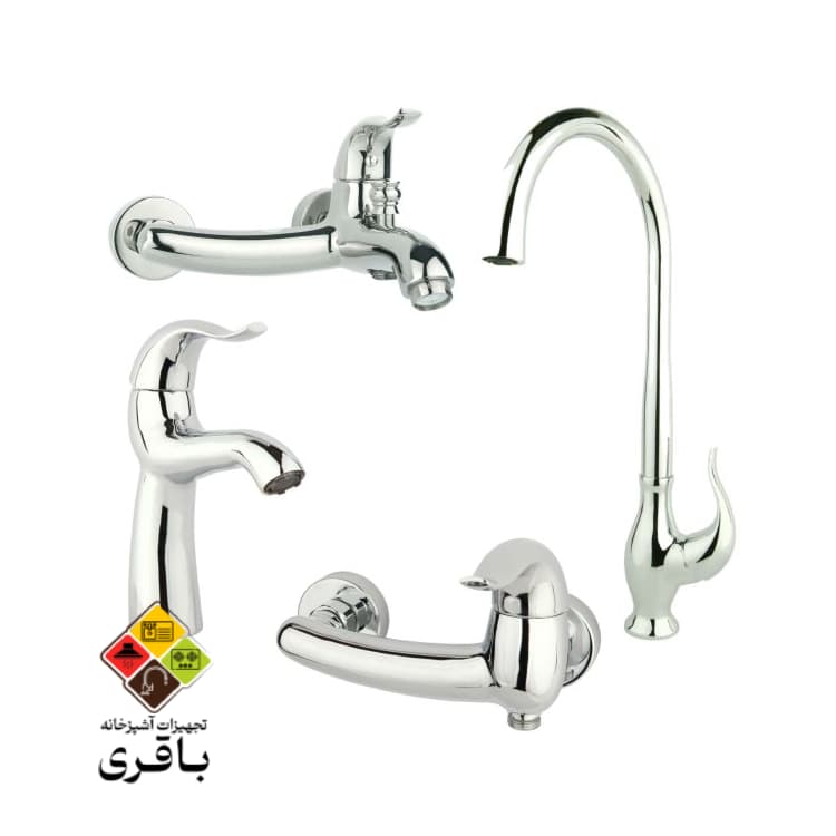 ست شیرآلات راسان مدل اکتاو شیری کروم — تصویر ۳