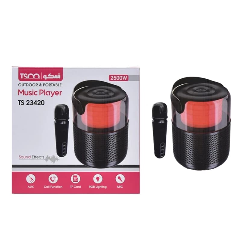 اسپیکر بی سیم 20 وات Tsco مدل TS 23420 – مشکی (همراه با میکروفون بی سیم) — تصویر ۲