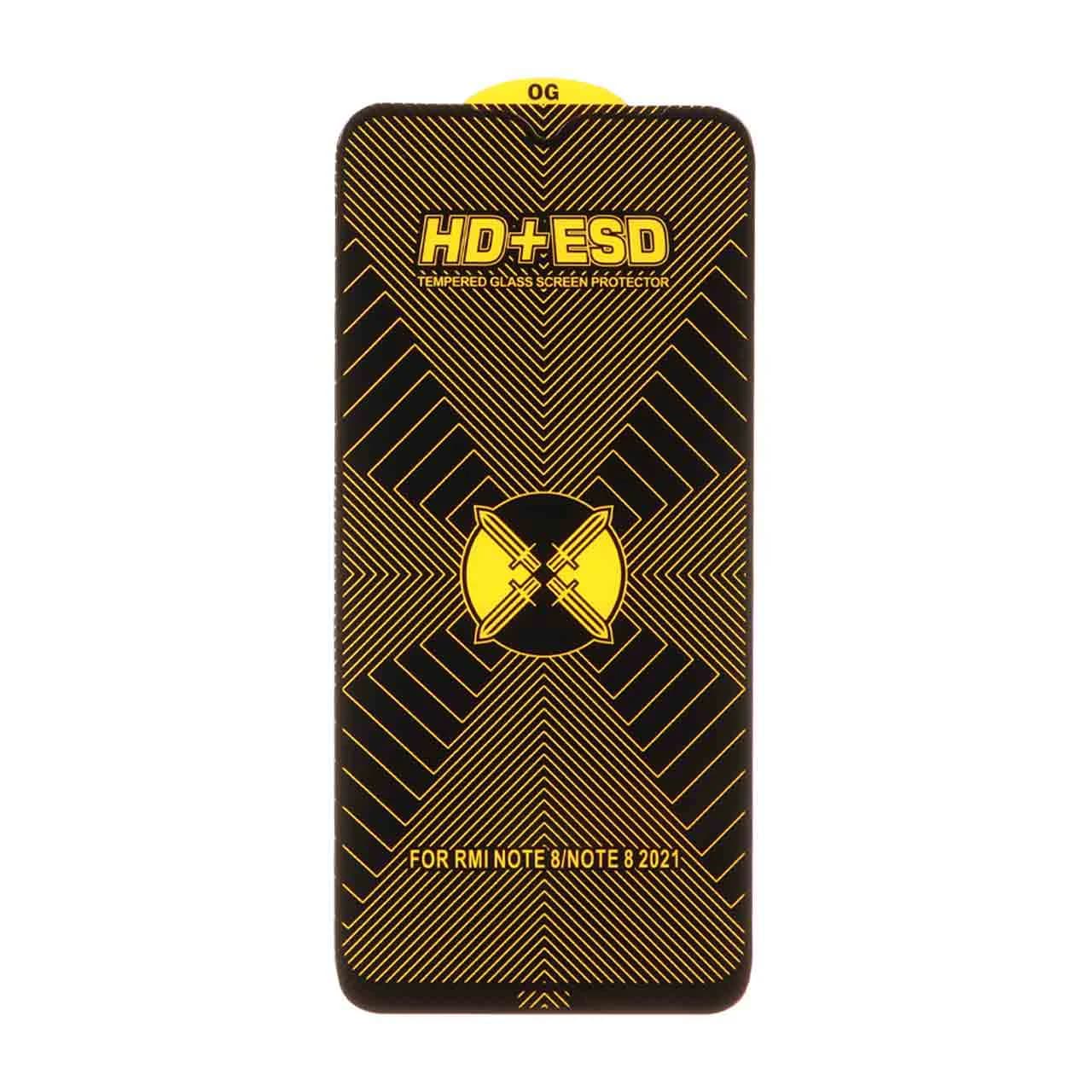 محافظ صفحه نمایش شیشه ای مشکی Full Cover HD Plus ESD مدل Xiaomi Redmi Note 8 / Redmi 8 / Redmi 8a — تصویر ۴
