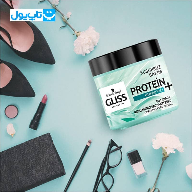 ماسک مو گلیس Gliss مدل Protein حاوی روغن Kakao مرطوب کننده حجم 400 میلیلیتر — تصویر ۳