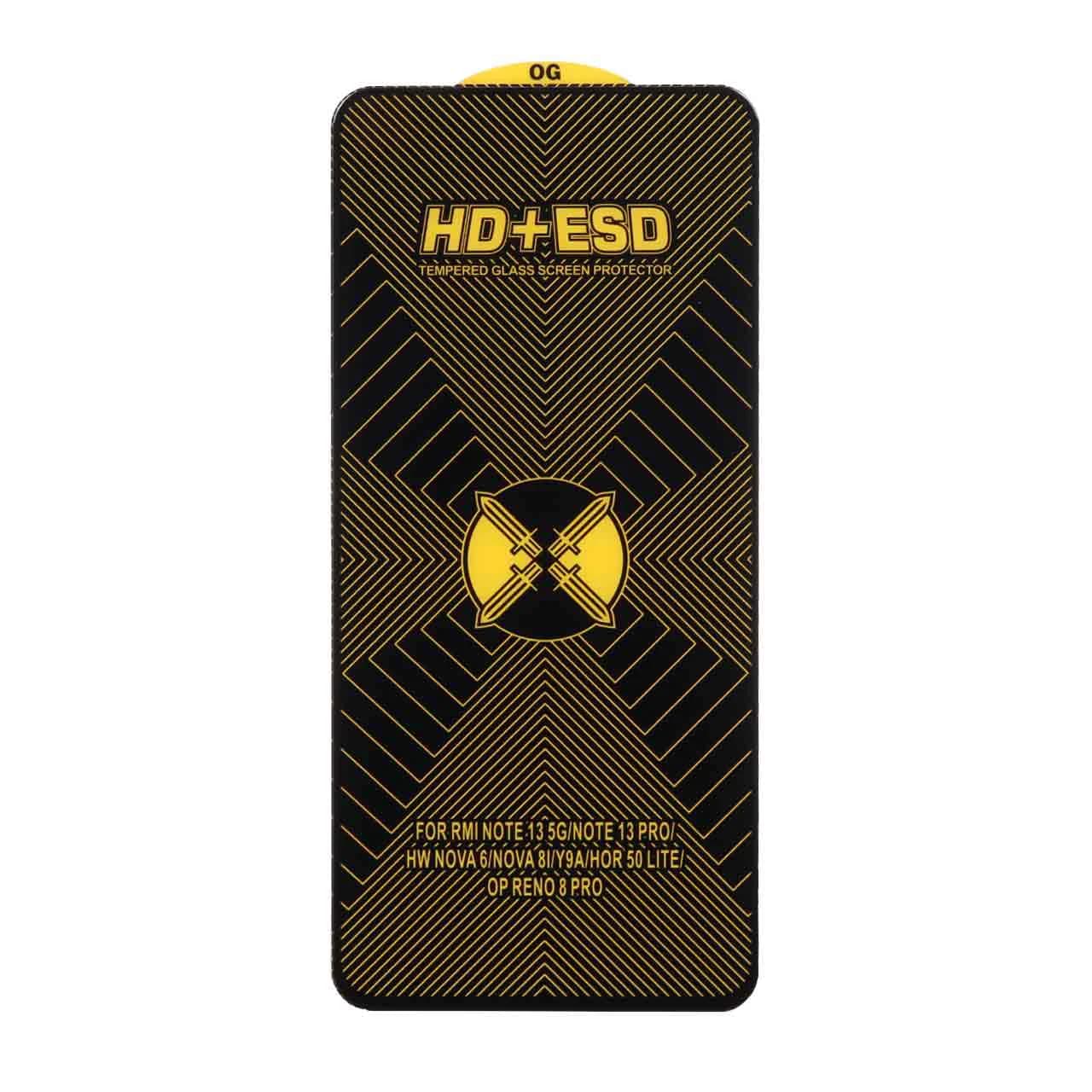محافظ صفحه نمایش شیشه ای مشکی Full Cover HD Plus ESD مدل Xiaomi Poco X7 Pro 5G / Mi 14t / 14T Pro / Redmi Note 13 Pro 5G / Poco X6 5G / Poco F6 5G / Poco F6 Pro 5G / Note 13 5G / Poco X6 Pro 5G — تصویر ۴