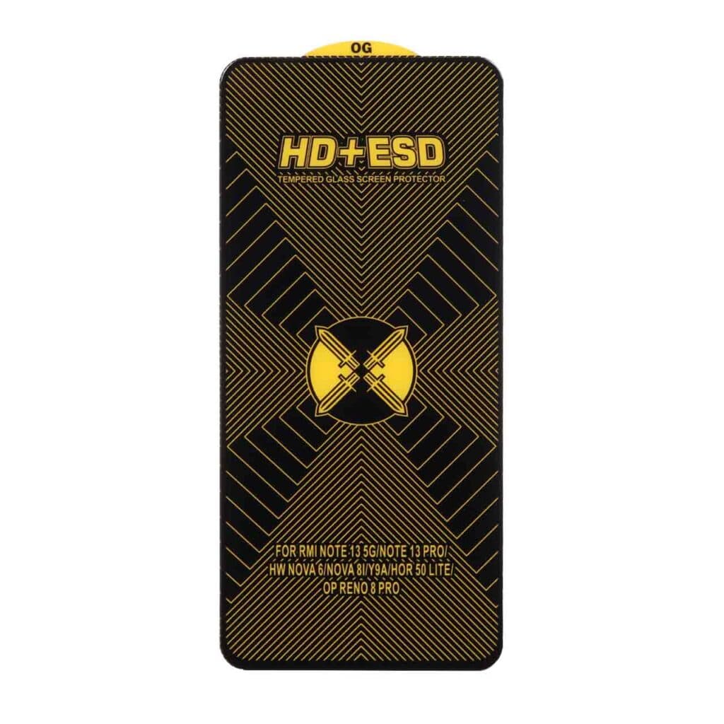 محافظ صفحه نمایش شیشه ای مشکی Full Cover HD Plus ESD مدل Xiaomi Poco X7 Pro 5G / Mi 14t / 14T Pro / Redmi Note 13 Pro 5G / Poco X6 5G / Poco F6 5G / Poco F6 Pro 5G / Note 13 5G / Poco X6 Pro 5G — تصویر ۳