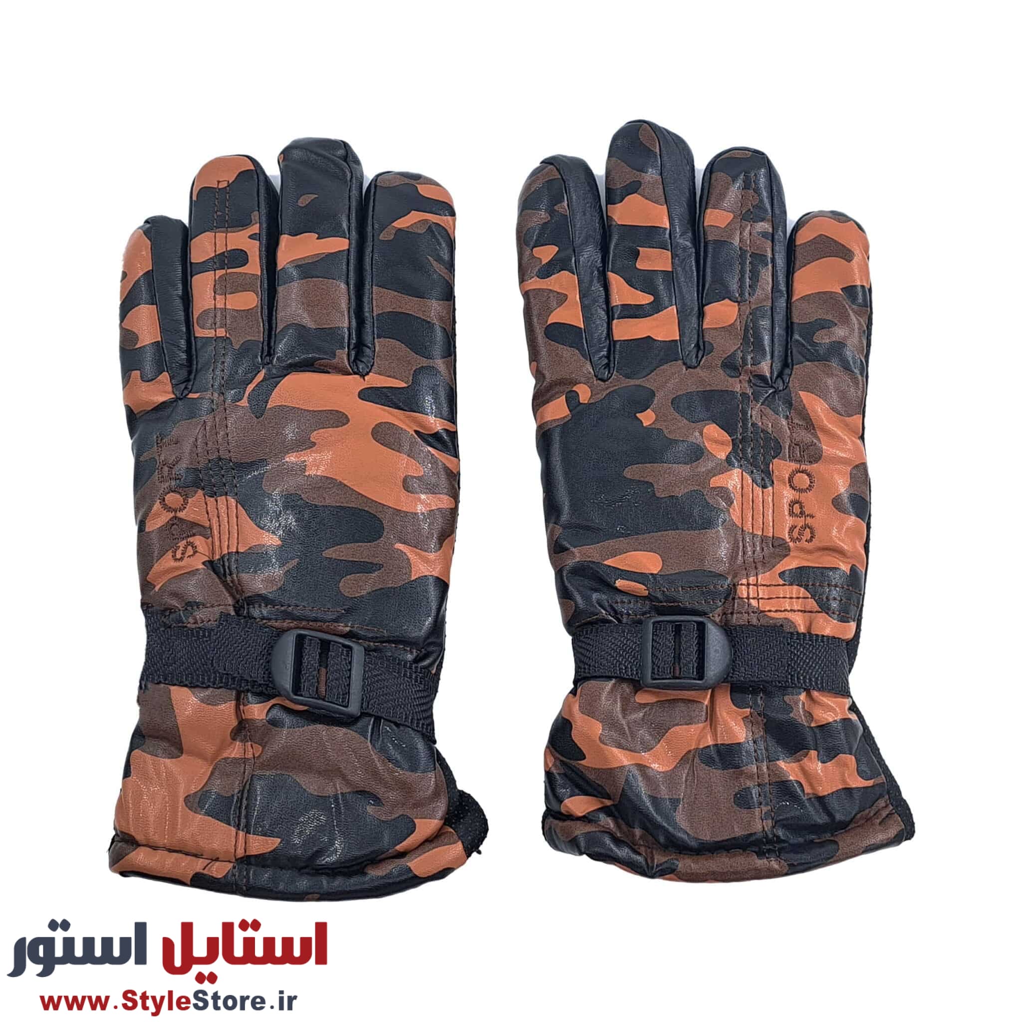 دستکش چرم مصنوعی مردانه مدل SPORT-RING طرح چریکی کد 1018 — تصویر ۹