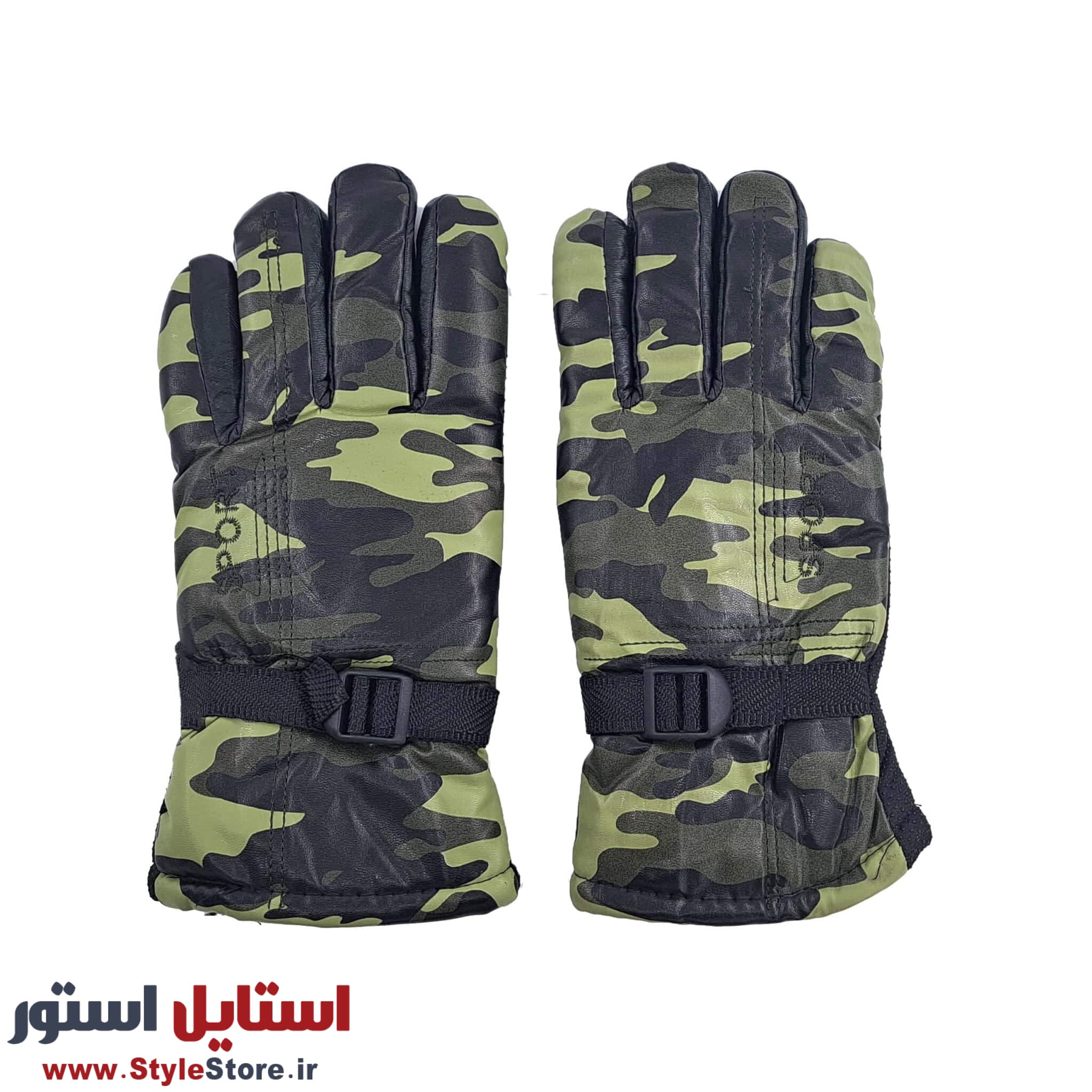 دستکش چرم مصنوعی مردانه مدل SPORT-RING طرح چریکی کد 1018 — تصویر ۳