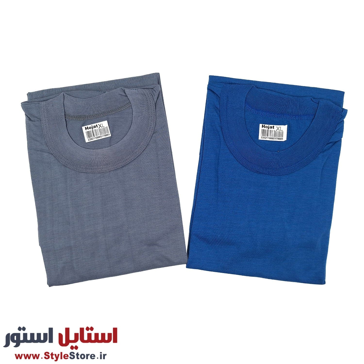 زیرپوش آستین دار مردانه رنگی حجت یقه کش پک 2 عددی (اوت لت) — تصویر ۶