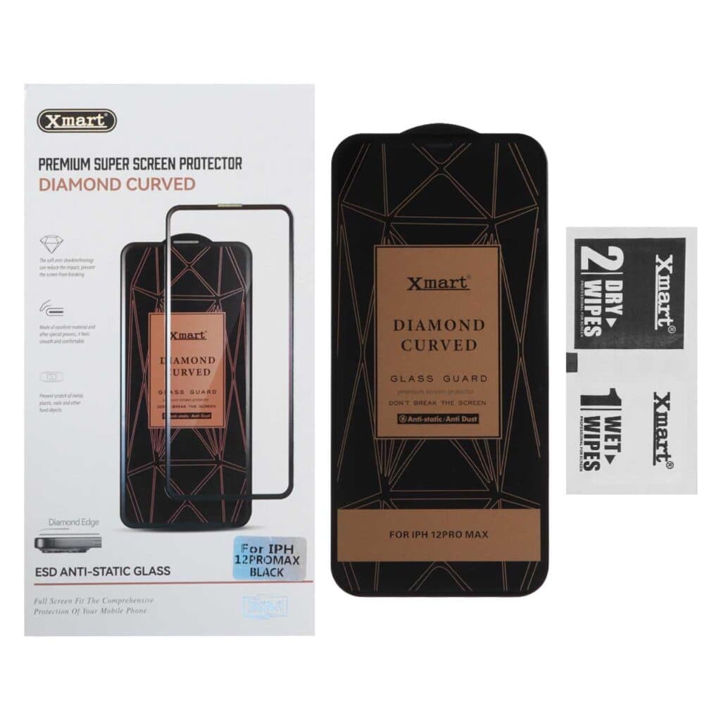 محافظ صفحه نمایش شیشه ای اورجینال XMART – Diamond Curved ESD Anti Static مدل Apple iPhone 12 Pro Max (پک دار) — تصویر ۳