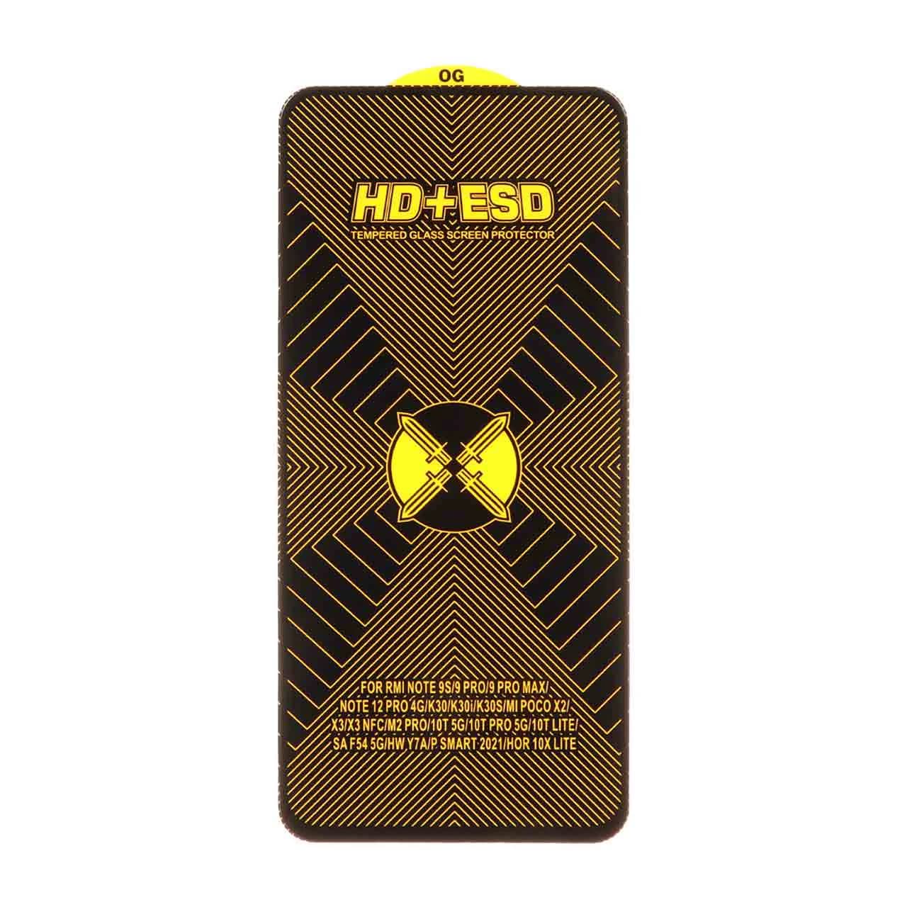 محافظ صفحه نمایش شیشه ای مشکی Full Cover HD Plus ESD مدل Xiaomi Poco X3 / Poco X3 Pro / Redmi Note 9S / Redmi Note 9 Pro / Redmi Note 9 Pro Max / Poco F5 Pro / Mi 12T / Mi 12T Pro / Mi 11T / Mi 11T Pr — تصویر ۴