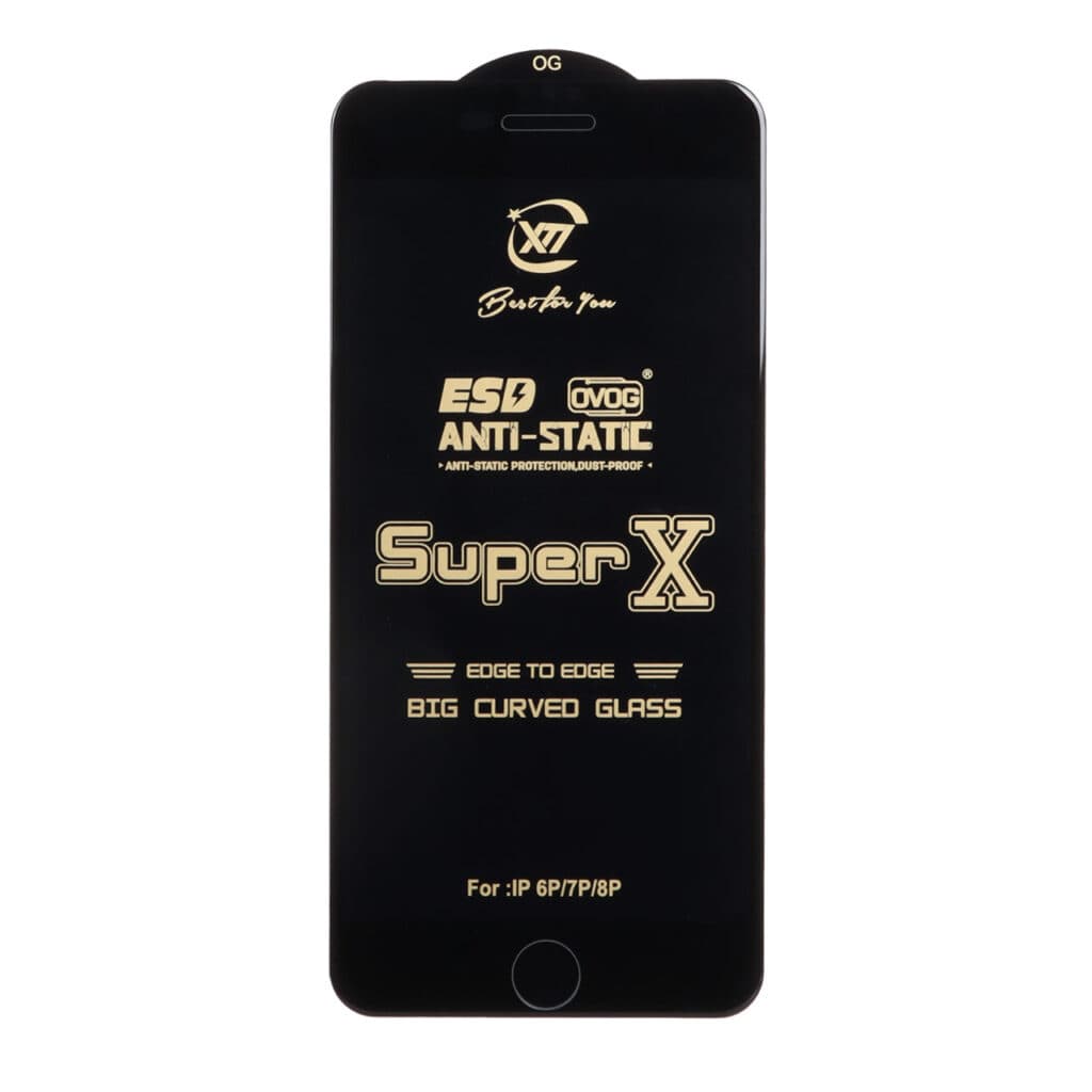 محافظ صفحه نمایش شیشه ای Apple iPhone 6 Plus / 6S Plus / 7 Plus / 8 Plus – Full Cover Super X – مشکی (بدون پک) — تصویر ۳
