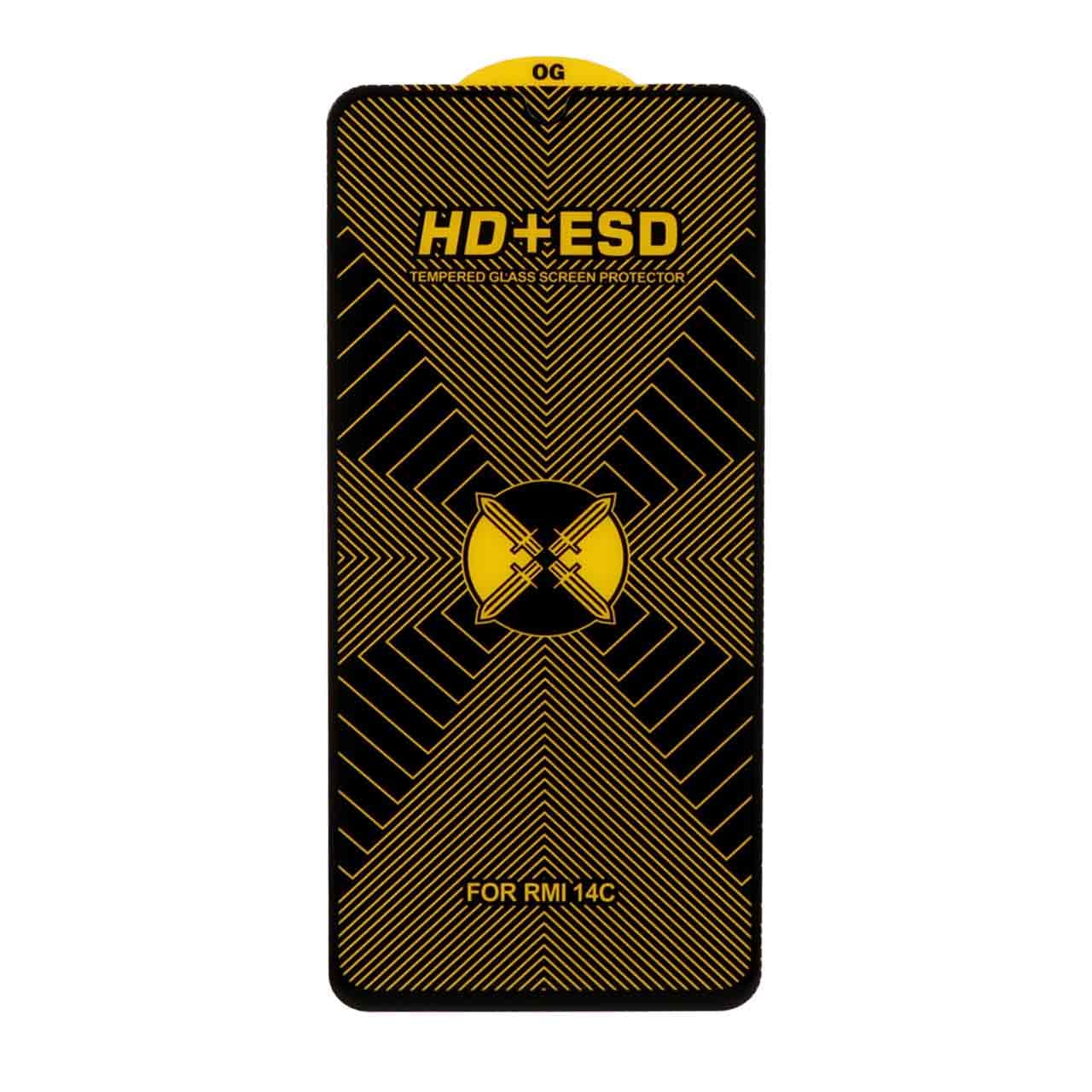 محافظ صفحه نمایش شیشه ای مشکی Full Cover HD Plus ESD مدل Xiaomi Redmi 14C / Poco C75 / Poco C71 / Redmi A5 / Redmi A3 Pro / Redmi A4 — تصویر ۲