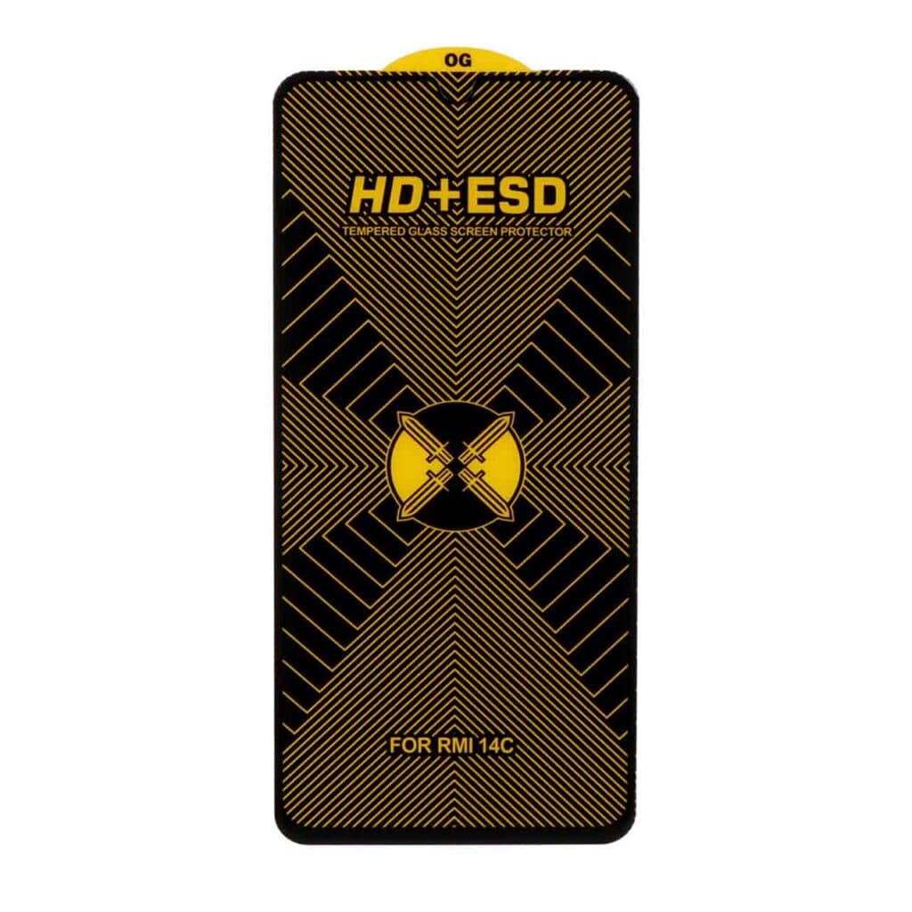 محافظ صفحه نمایش شیشه ای مشکی Full Cover HD Plus ESD مدل Xiaomi Redmi 14C / Poco C75 / Poco C71 / Redmi A5 / Redmi A3 Pro / Redmi A4 — تصویر ۳
