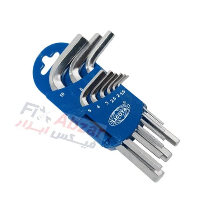 آچار آلن دسته کوتاه 9 عددی لیکوتا مدل 2HW10091DPM — تصویر ۲