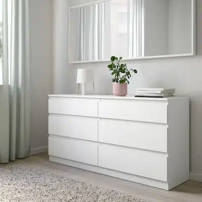 دراور سفید 6 کشو ایکیا مدل KULLEN/ سایز 140X72 سانتی متر — تصویر ۲