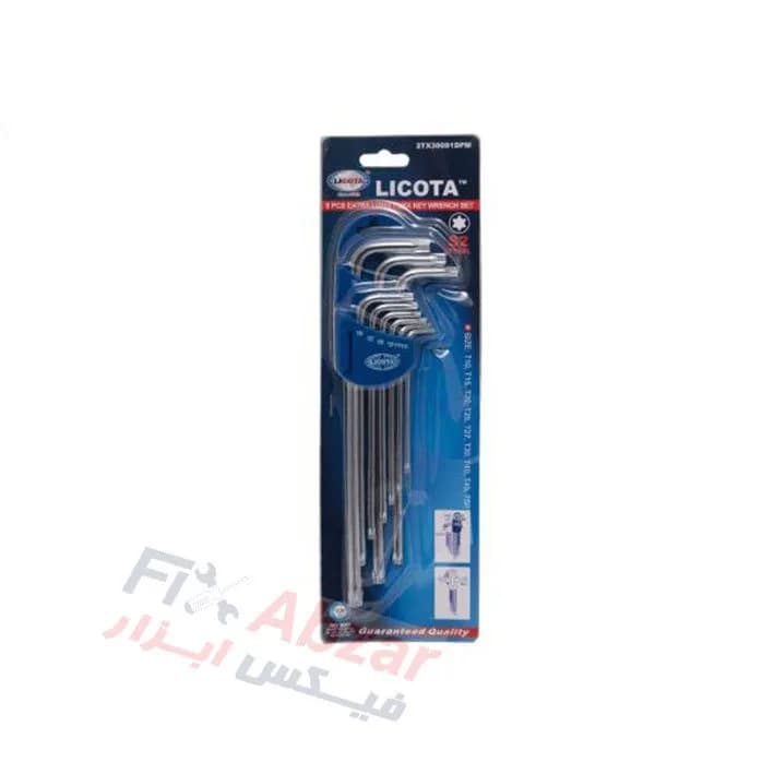 آچار آلن ستاره ای بلند 9 عددی لیکوتا مدل 2TX30091DPM — تصویر ۲