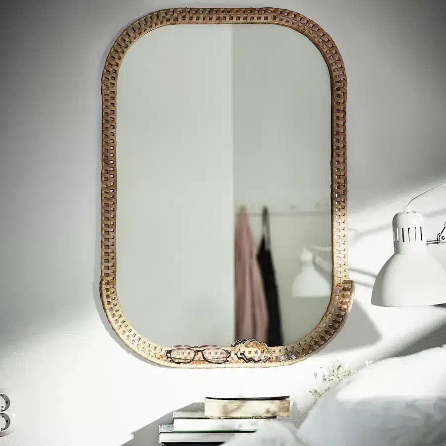 آینه حصیری ایکیا SOMMARBO، ابعاد 53×76 سانتی‌متر — تصویر ۳