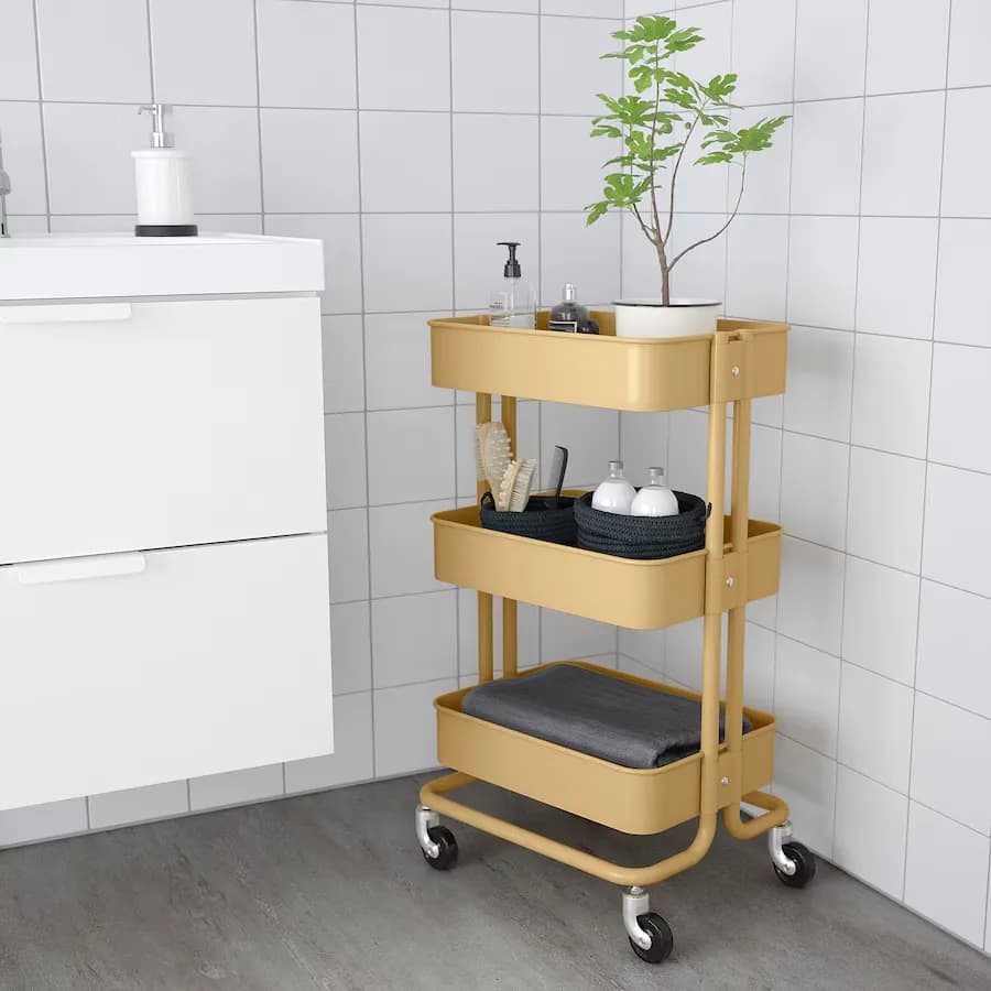 ترولی ایکیا RASKOG زرد، 35x45x78 سانتی‌متر — تصویر ۶