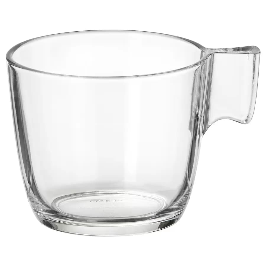 ماگ شیشه‌ای شفاف ایکیا STELNA، حجم 230 سی‌سی