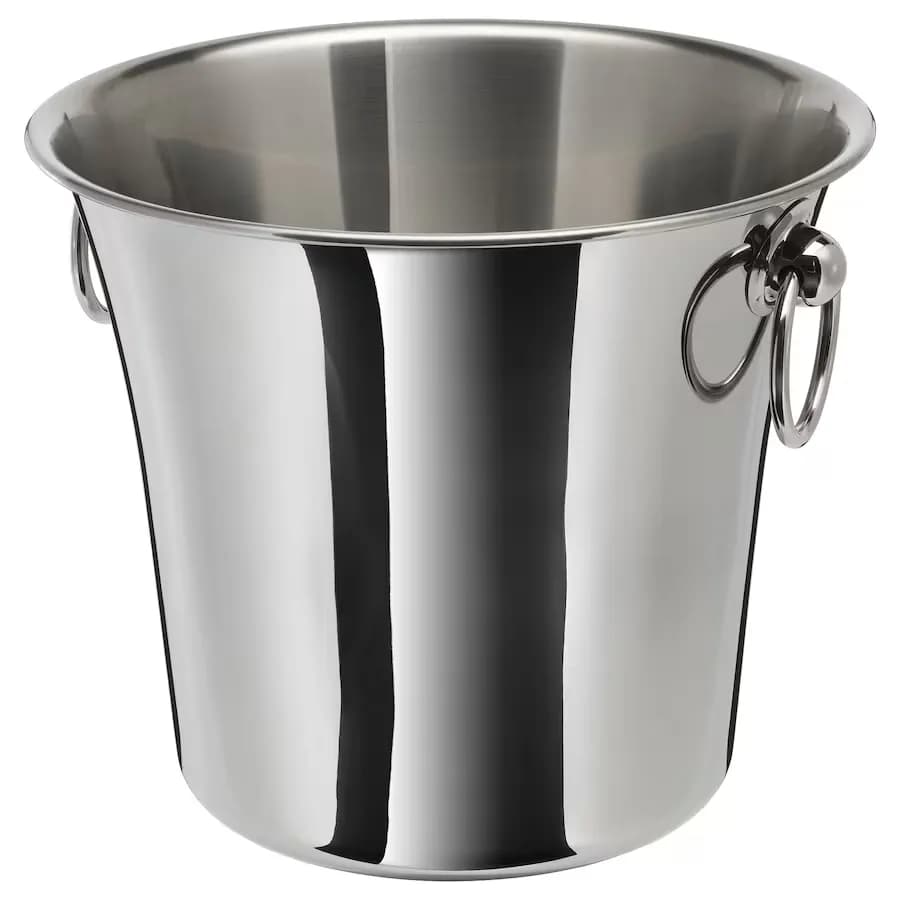 سطل یخ ایکیا SOLDRANKT استیل ضد زنگ، 20 سانتی‌متر