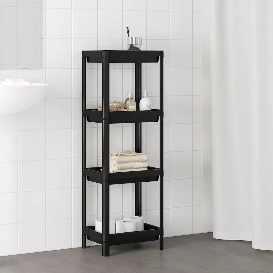 شلف ایکیا مدل VESKEN مشکی/ ابعاد ۱۰۱*۲۳*۳۷ سانتیمتر — تصویر ۳