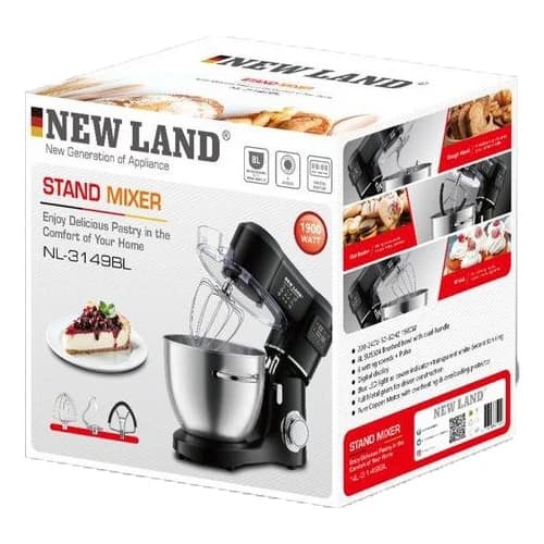 همزن صنعتی نیولند مدل NL3149BL ظرفیت ۸ لیتر ۱۹۰۰ وات — تصویر ۲