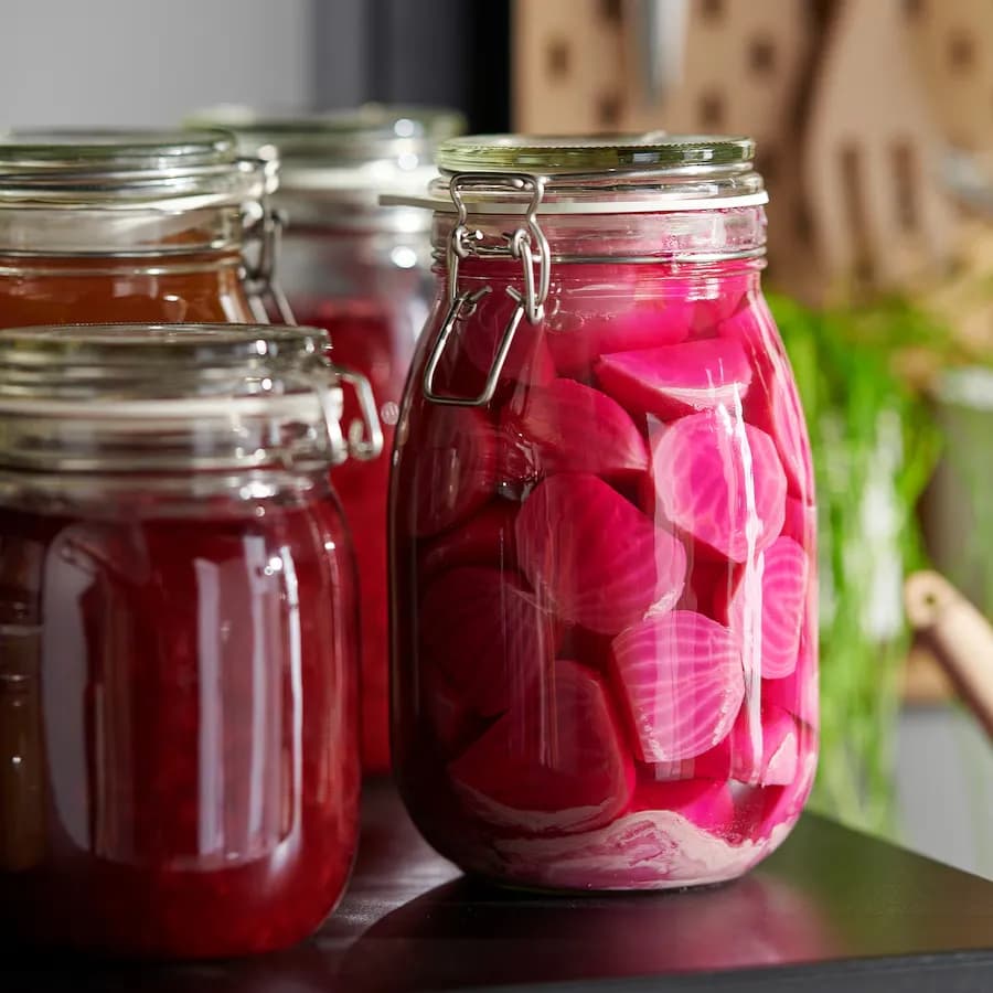 بانکه شیشه ای درب دار 1.8 لیتری ایکیا KORKEN شفاف — تصویر ۴