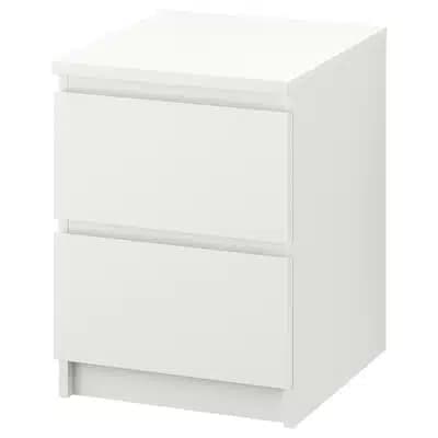 پاتختی سفید 2 کشو ایکیا مدل MALM/ سایز 40X55 سانتی متر