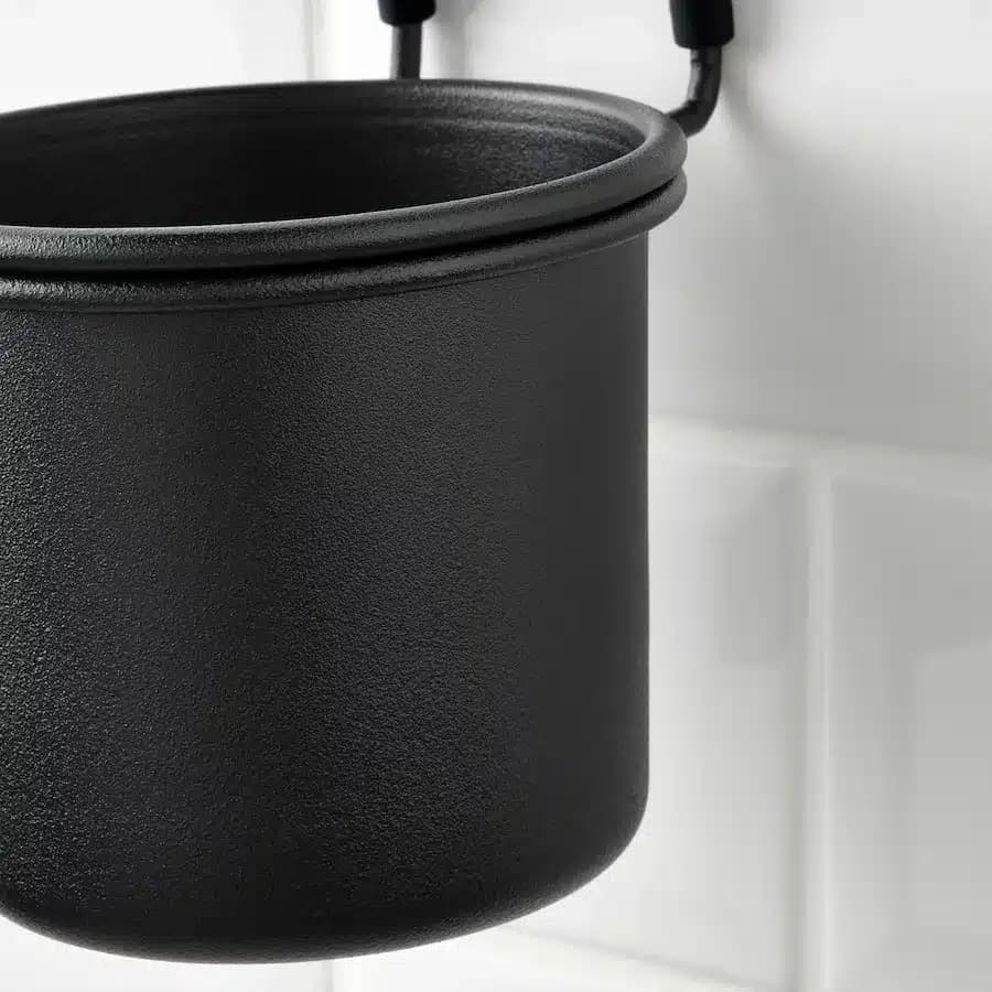سطل آویز ایکیا HULTARP مشکی، 14×16 سانتی‌متر — تصویر ۵