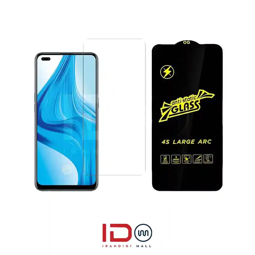 گلس شیشه ای تمام صفحه و فول چسب آنتی استاتیک موبایل Oppo A93 S 5G
