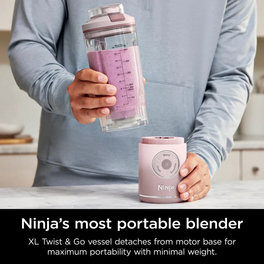 شیکر اسموتی ساز نینجا رنگ صورتی ملایم مدل Ninja Blast BC251 — تصویر ۶