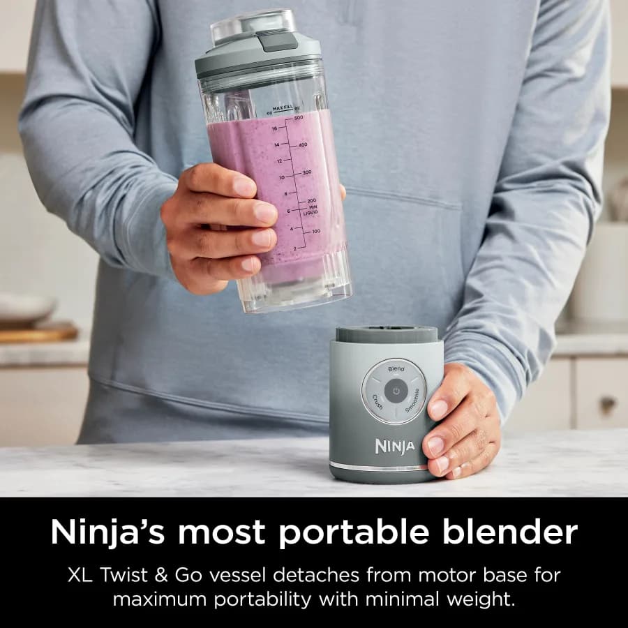 شیکر اسموتی ساز نینجا رنگ نقره‌ای پلاتینی مدل Ninja Blast BC251 — تصویر ۶