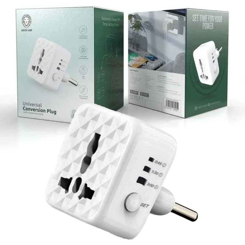 تبدیل 3به2 برق تایمر دار Green Lion — تصویر ۵