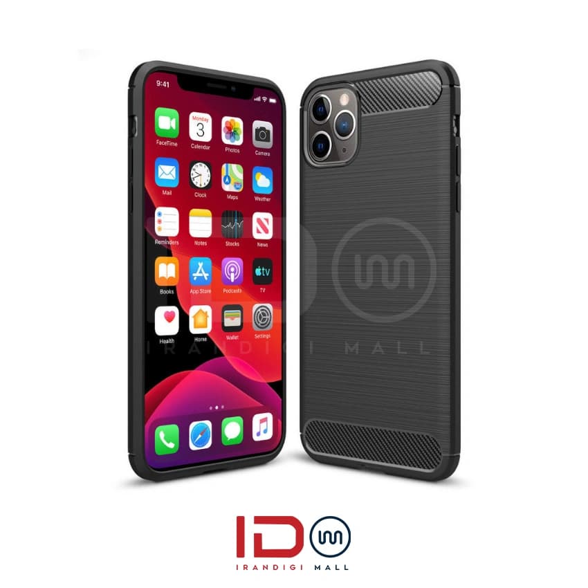 قاب فیبرکربن گوشی موبایل اپل مدل IPHONE 11 PRO برند rugged armor رنگ آبی