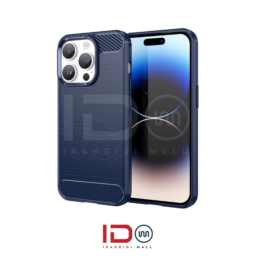قاب فیبر کربن گوشی موبایل اپل مدل iPhone 13 Pro برند rugged armor رنگ آبی
