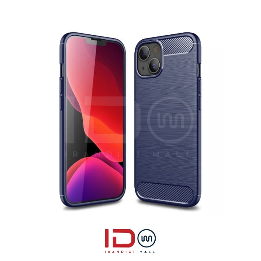 قاب فیبر کربن گوشی اپل مدل IPHONE 13 mini برند rugged armor رنگ مشکی