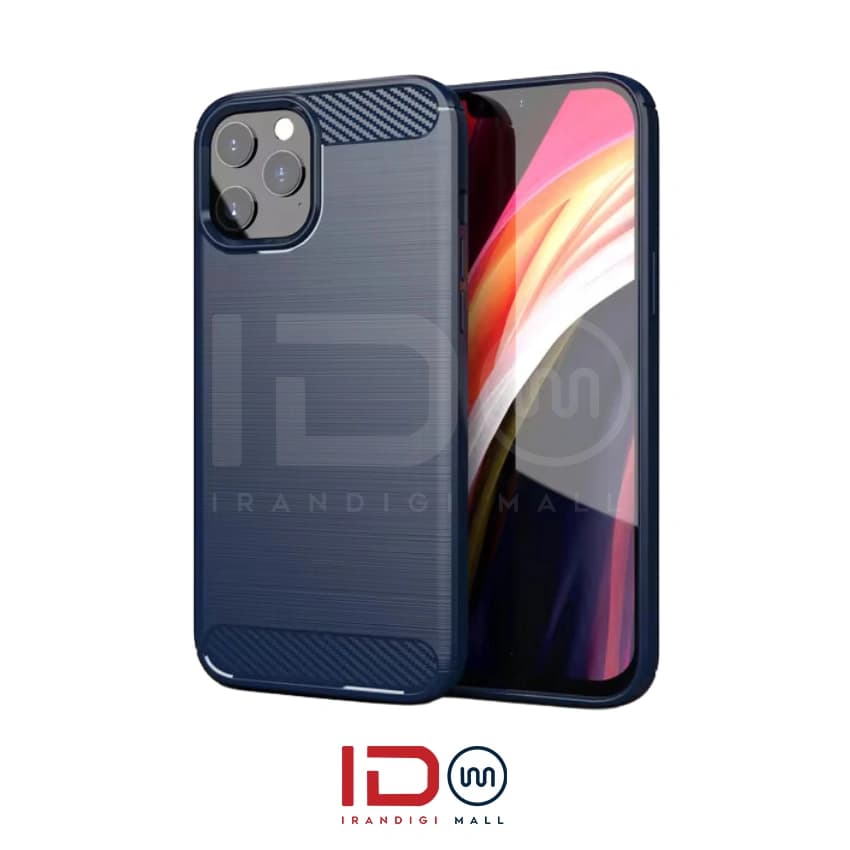 قاب فیبر کربن گوشی اپل iPhone 12 Pro برند rugged armor رنگ آبی