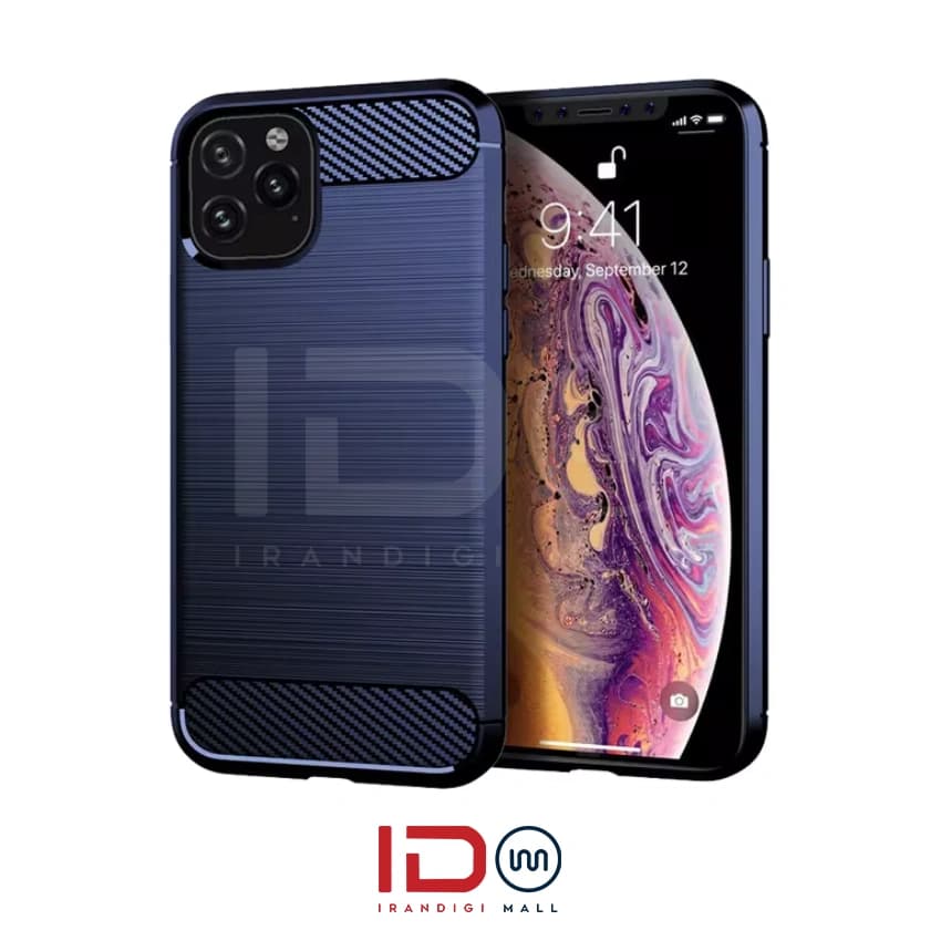 قاب فیبر کربن گوشی اپل مدل IPHONE 11 PRO MAX برند rugged armor رنگ خاکستری
