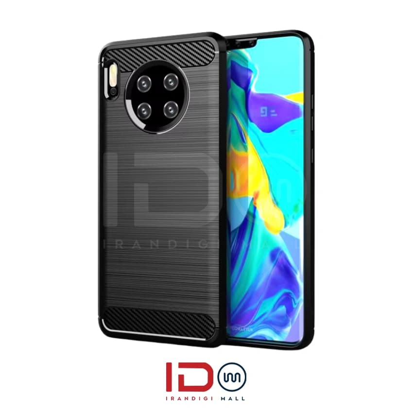 قاب فیبر کربن گوشی هواوی مدل HUAWEI Mate 30 Pro برند rugged armor رنگ مشکی
