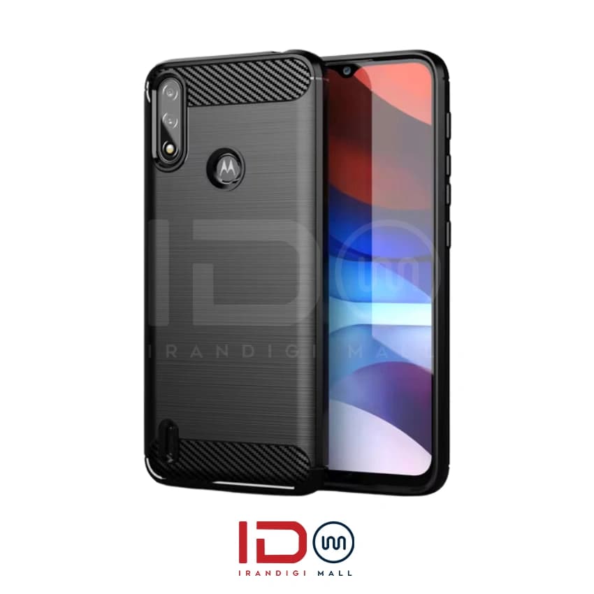 قاب فیبر کربن گوشی موتورولا مدل MOTOROLA E7 I POWER برند rugged armor رنگ مشکی