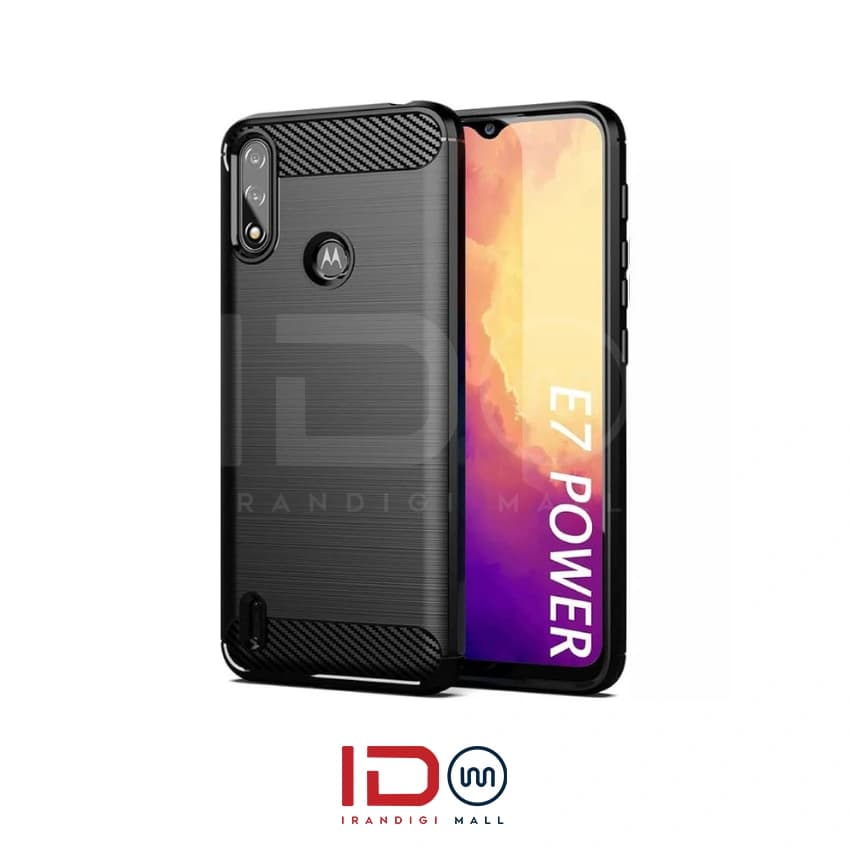 قاب فیبر کربن گوشی موتورولا مدل MOTOROLA E7 I POWER برند rugged armor رنگ خاکستری