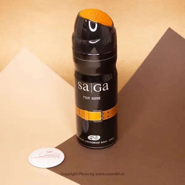 اسپری مردانه ساگا مشکی عمادارا طرح امپر حجم 200 میلی لیتر