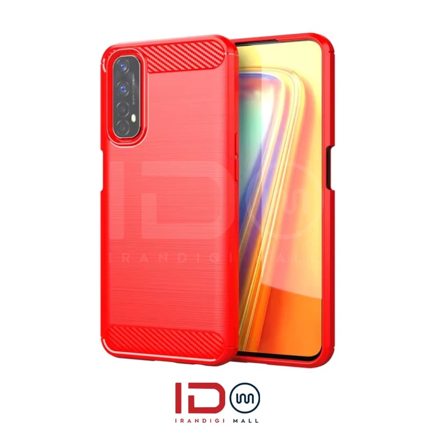 قاب فیبر کربن گوشی ریلمی مدل Realme 7 4G GLOBAL رنگ قرمز