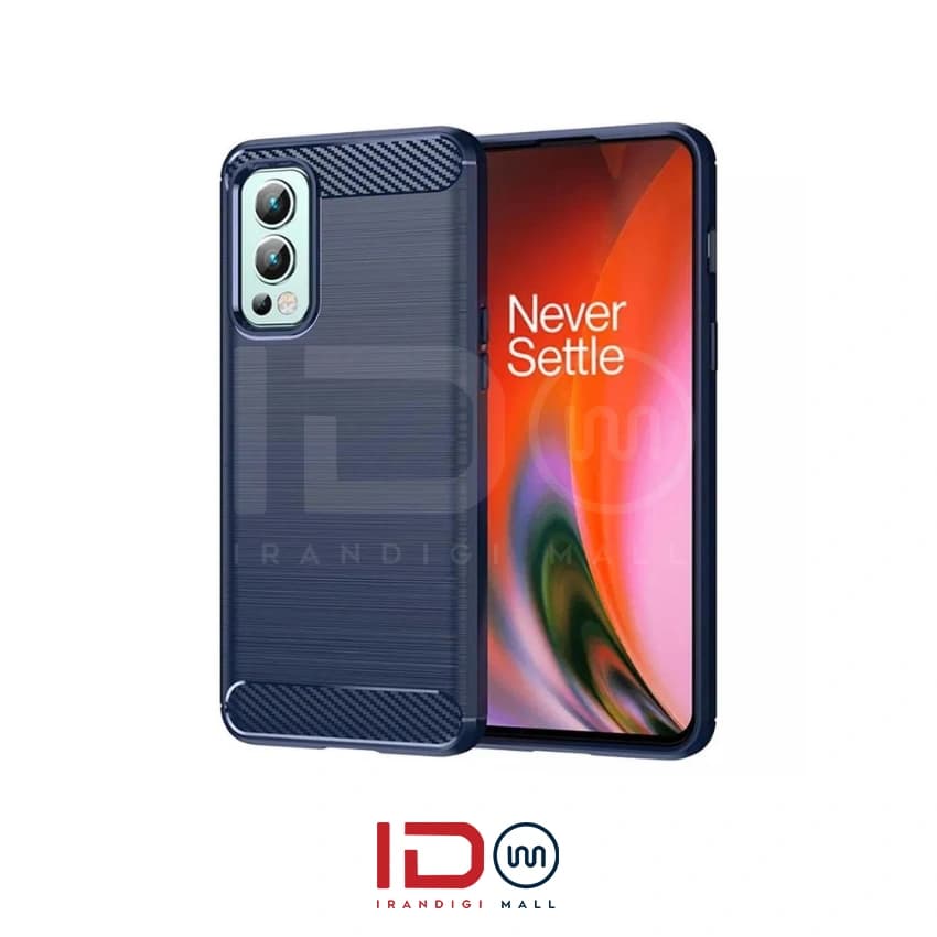قاب فیبر کربن گوشی وان پلاس مدل OnePlus Nord 2 5G برند rugged armor رنگ خاکستری