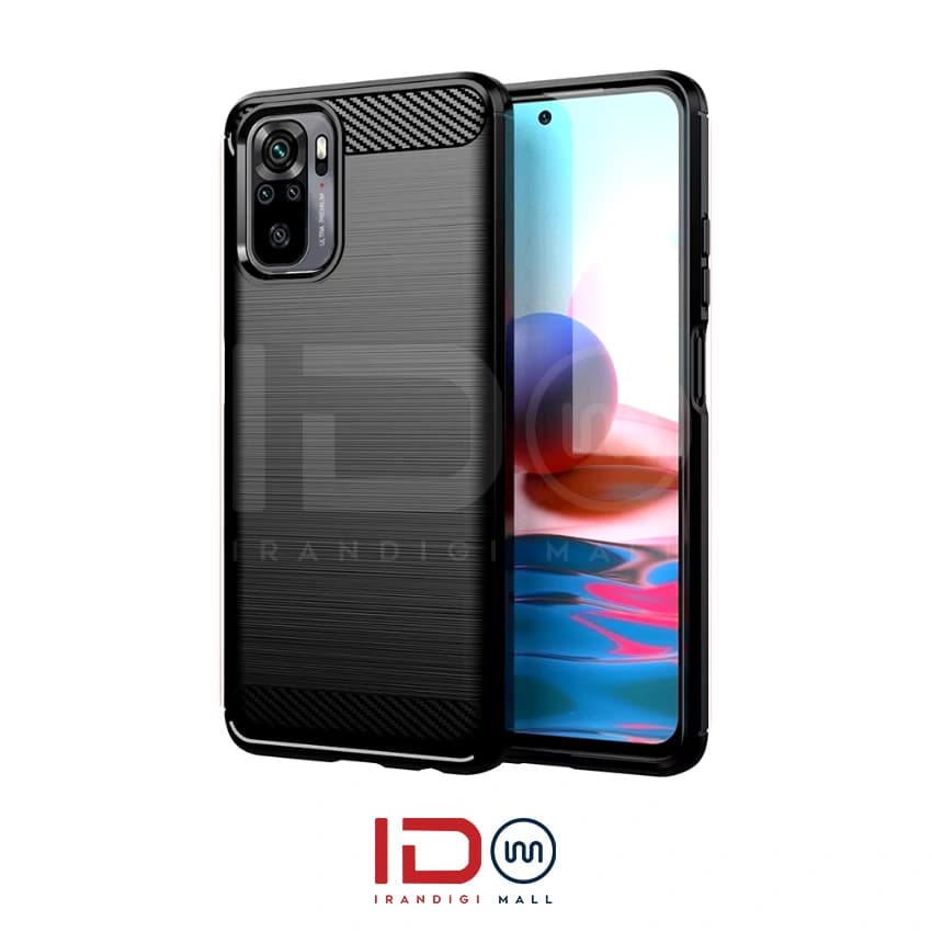 قاب فیبر کربن گوشی شیائومی مدل Redmi Note 10 Pro 5G برند rugged armor رنگ مشکی