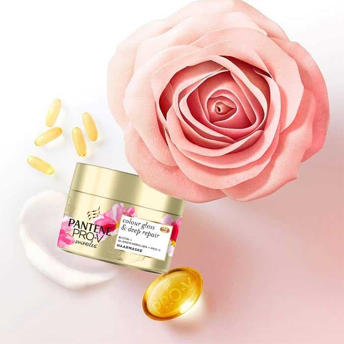 ماسک مو پنتن مدل colour gloss & deeprepar مناسب موهای رنگ شده حجم 300 میلی لیتر — تصویر ۴