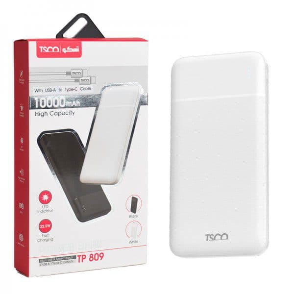 پاوربانک تسکو (TSCO) مدل TP 809 ظرفیت 10000mAh – مشکی
